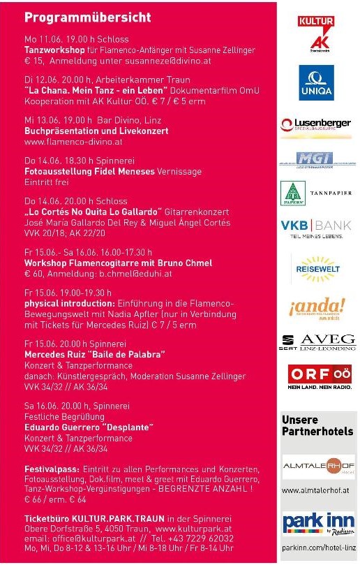flyer flamenco festival traun linz 2018 programm